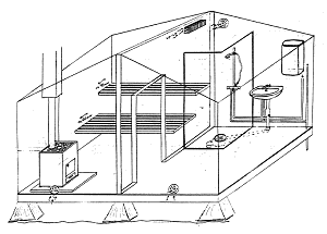 Ritning på bastustuga